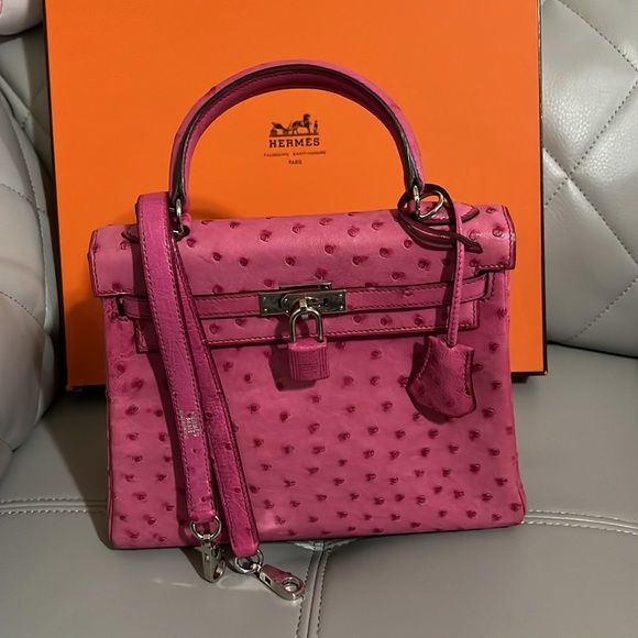 Hermes Kelly ostrich 25 - Picture 16 of 16